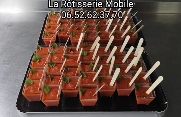 Plateau de 60 verrines Gaspacho by La Rôtisserie Mobile