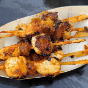 Mini brochettes d'encornet et chorizo