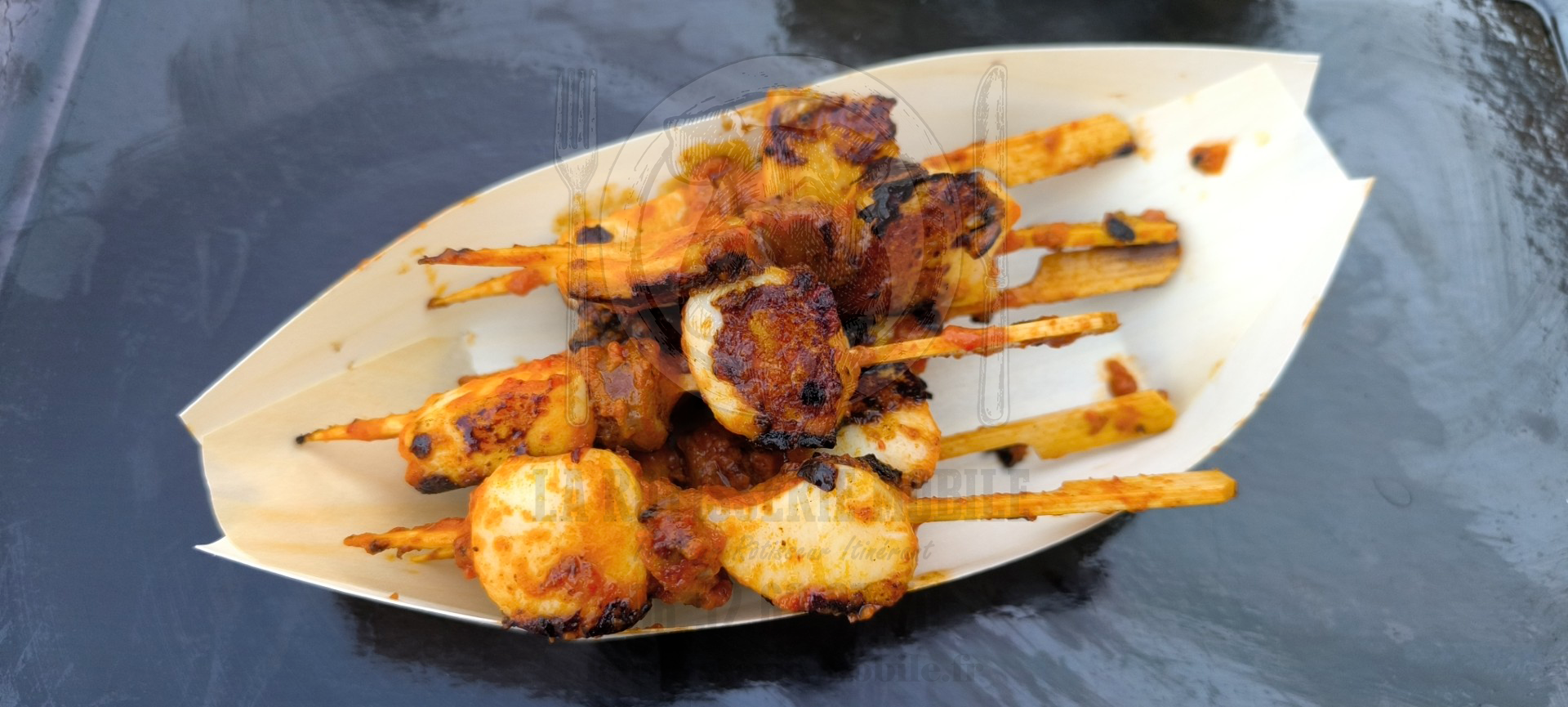 Mini brochettes d'encornet et chorizo